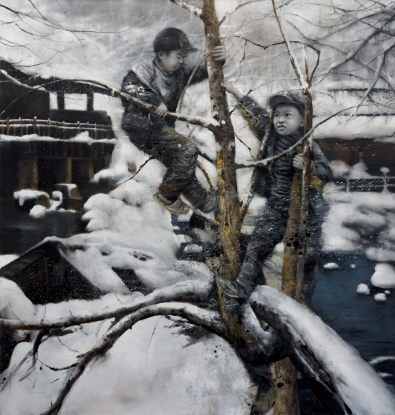 Li Tianbing, Grimper aux arbres avec la neige, 2023 